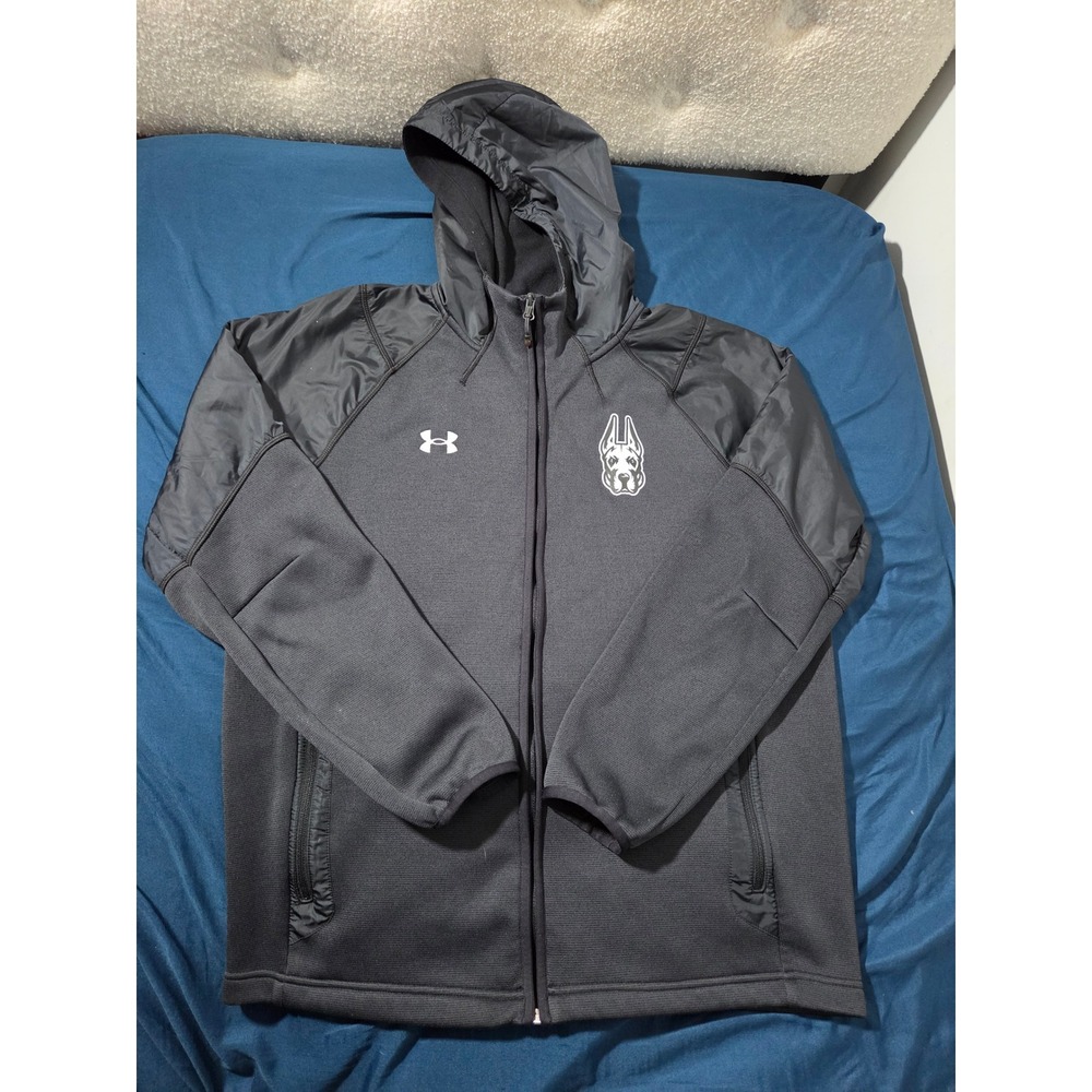 Under Armour UAlbany Basketball Full Zip Hoodie Black Mens Large 1360962